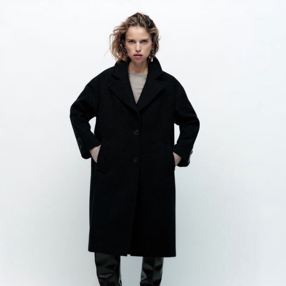 ZARA Oversized Wool Blend Coat NWT - Picture 1 of 10